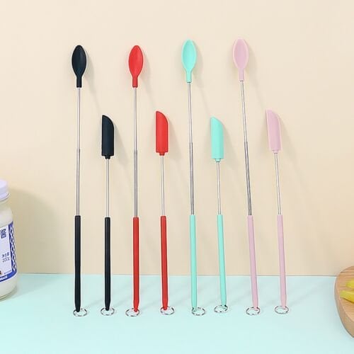 1 Set/2PCS Mini Silicone Telescopic Spatula