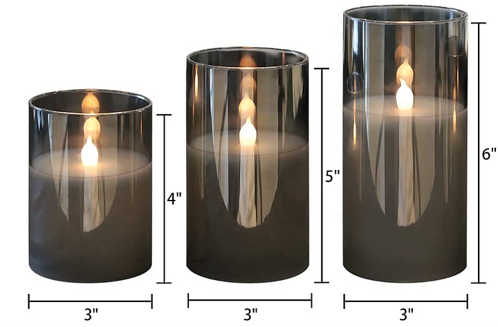 Glass Battery Operated Flameless Led Candles