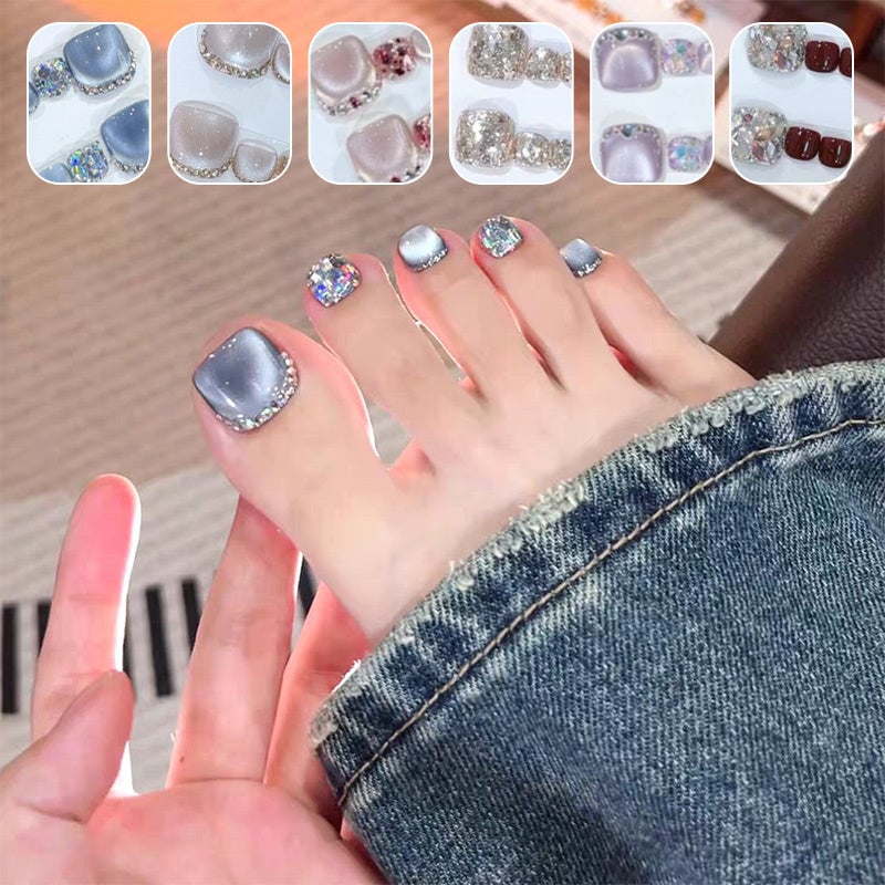 14 Sheets of Square Press on Toenails