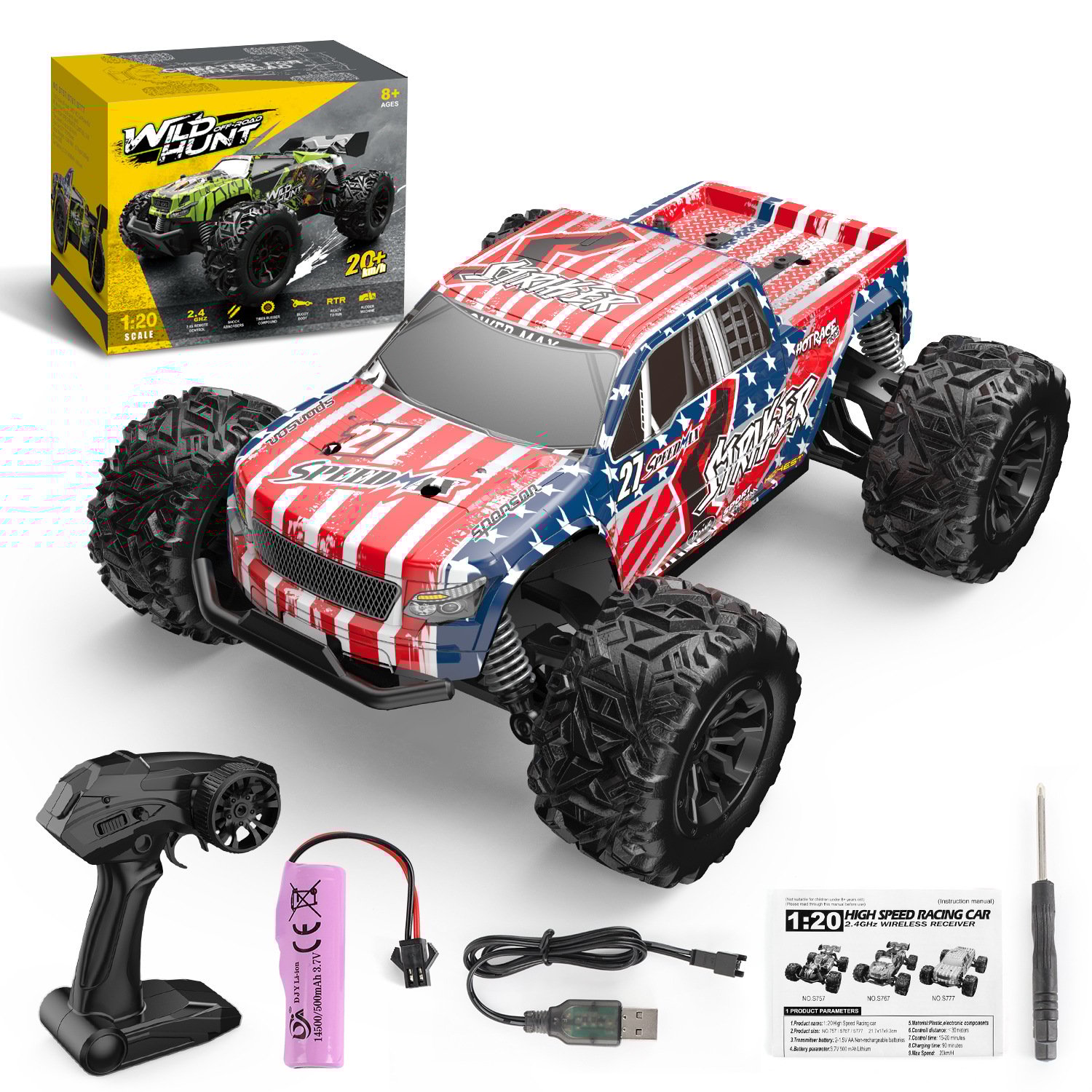 2.4GHz RC 4WD Remote Control Car Brushless Motor Monster Truck Car