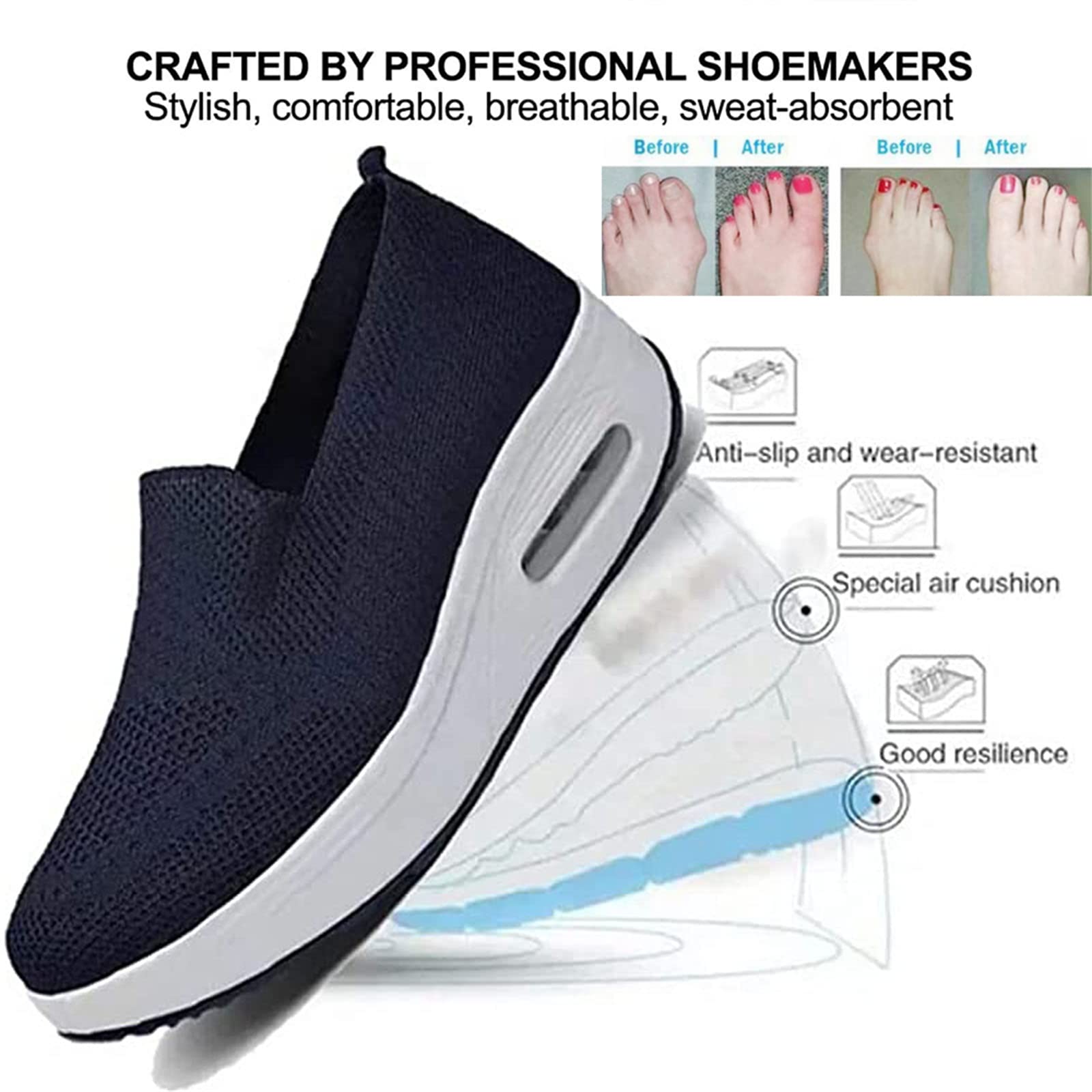 Slip-on light air cushion orthopedic Sneakers