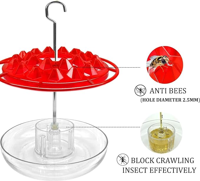 Metal Ant Proof Hummingbird Feeder Outdoor Hanging Perch