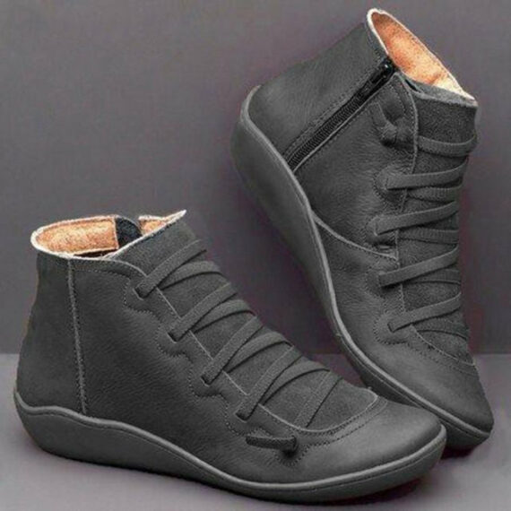 Women Leather Waterproof Orthopedic Vintage Boots