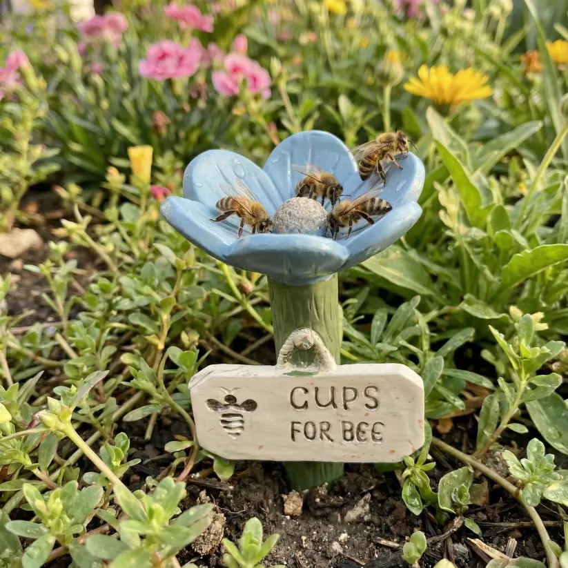 Flower-Shaped Bee Watering Station