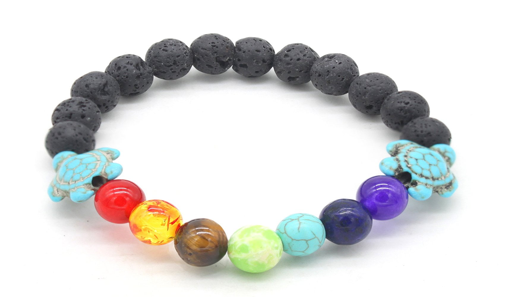 7 Genuine Chakra Healing Natural Stone Adjustable and Hematite Bead Bracelet