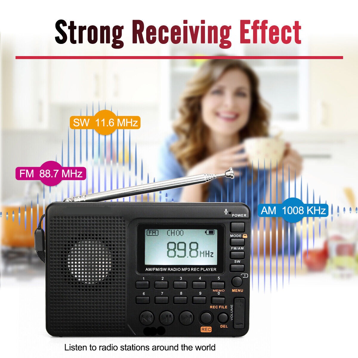 Digital Speaker Portable FM/AM SW Radio