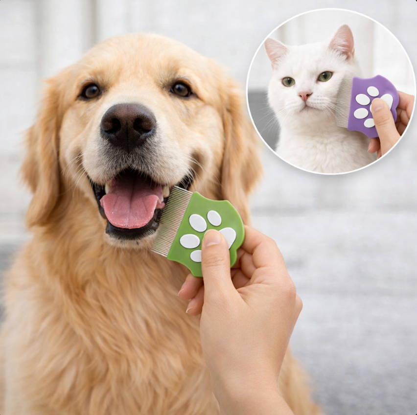Curved Flea & Grooming Comb for Dogs and Cats