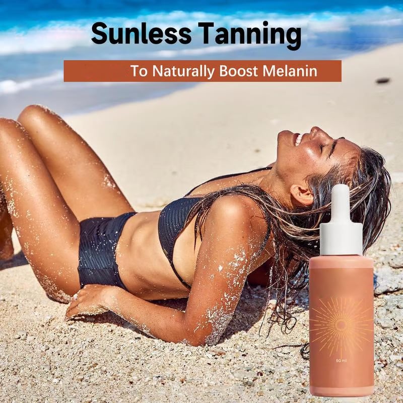 Sunless Tanning Drops -Sunless Tanning Drops To Drink,Drops to Naturally Boost Melanin, Enhancing Your Natural Skin Tone for a Genuine, Sun-Kissed Glow