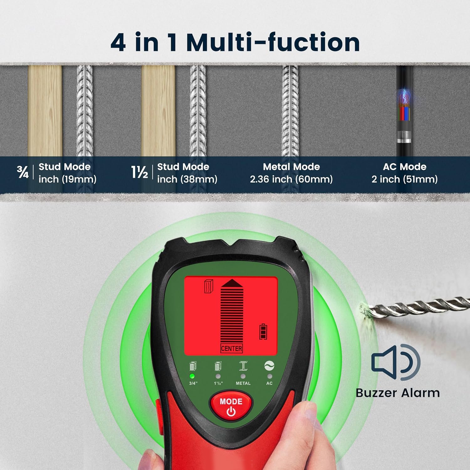 4-in-1 electronic wall post detector