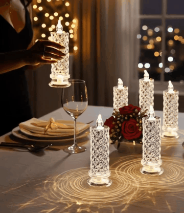 LED Crystal Candle Lights - Romantic Tabletop Night Lights