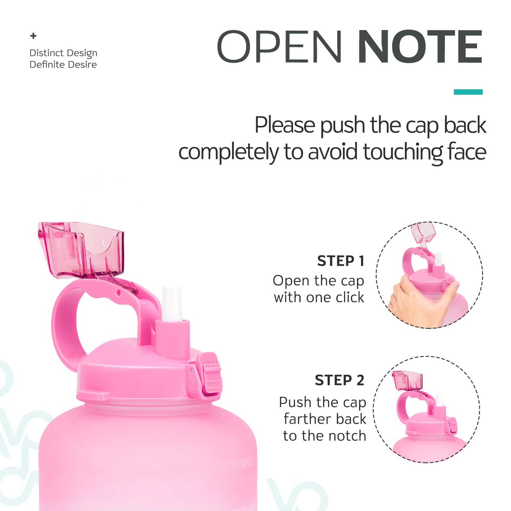 64oz Leak-Proof Water Bottle with Detachable Straw for Fitness