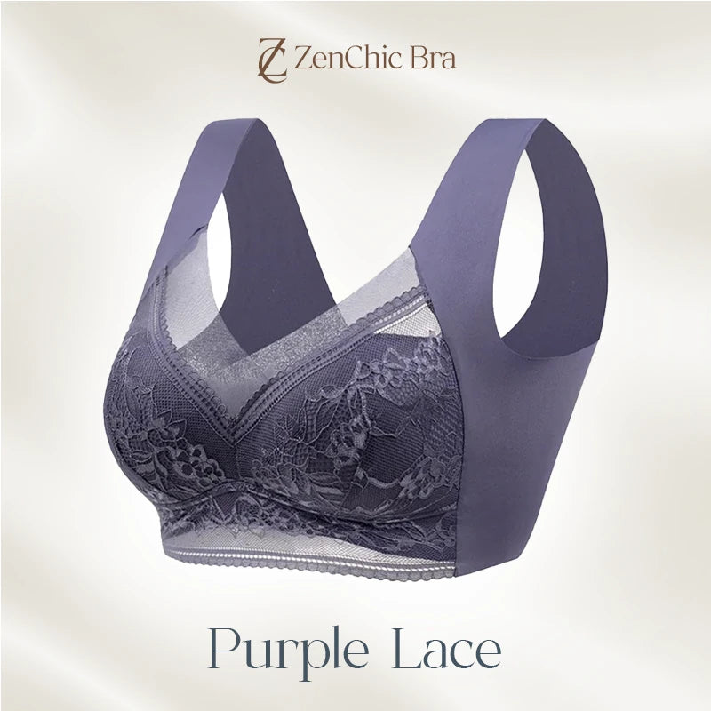 Wirefree Comfort Lift Push Up Mesh Lace Bra