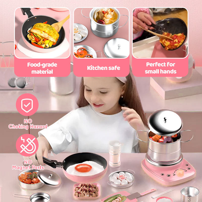 Children's Real Cooking Mini Kitchen Toys - 22 PCS Set