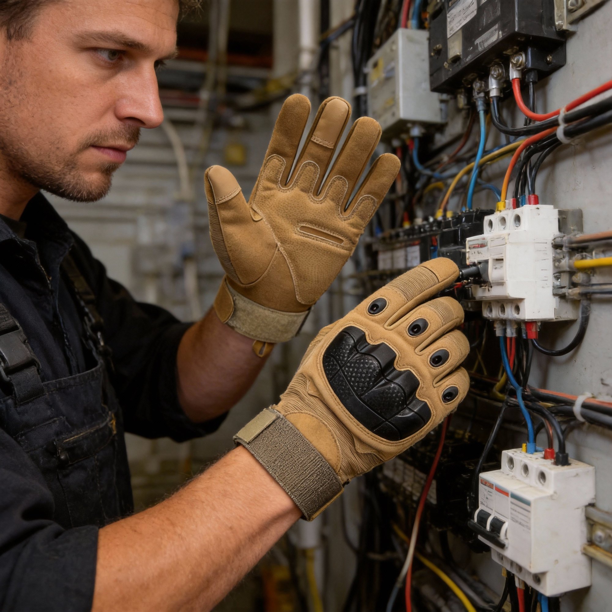 Tactical Full Finger Gloves with Soft Knuckle Protection