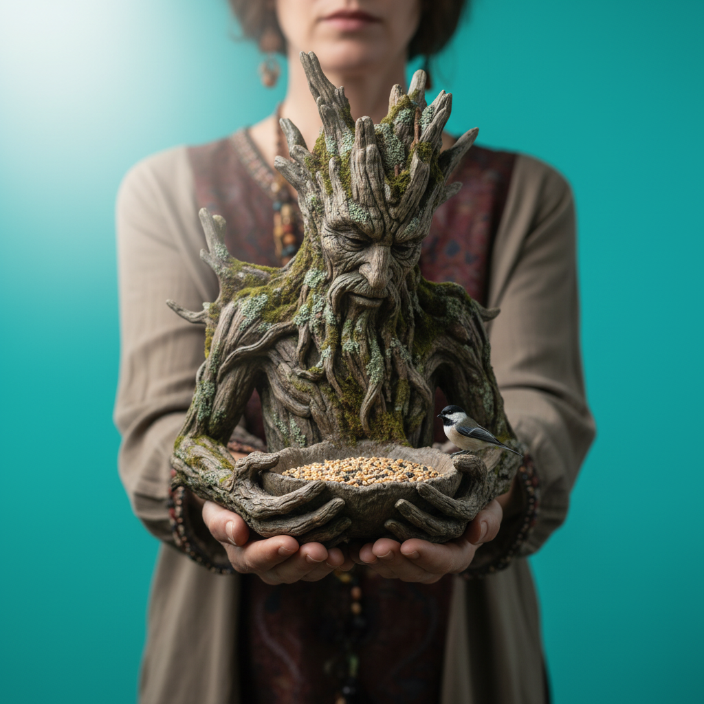 🌳 The Quiet Offering A Tree-Integrated Bird Feeding Sculpture