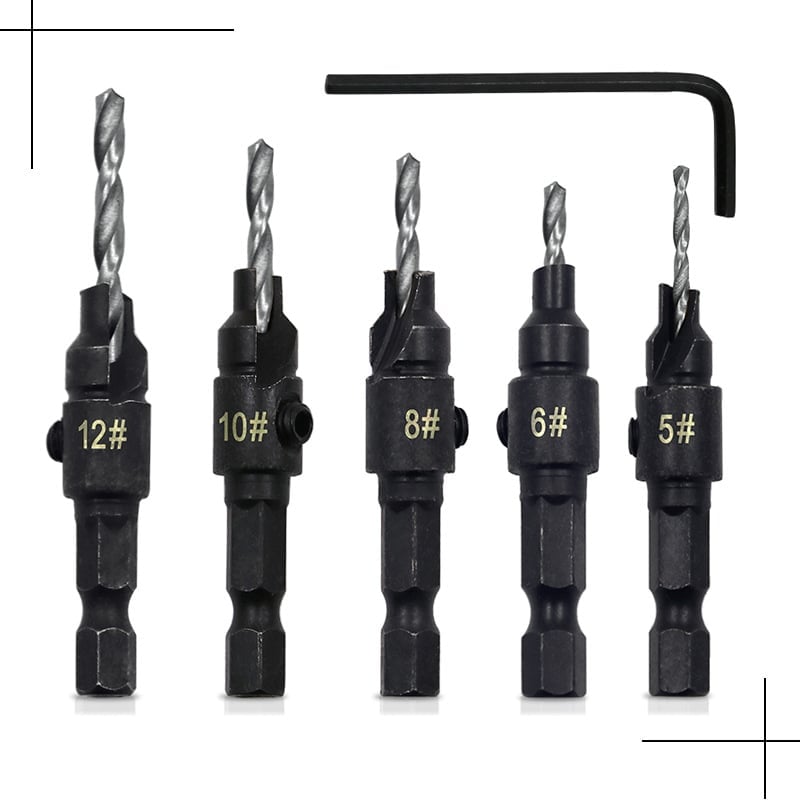 5PCS Countersink Drill Bit Set