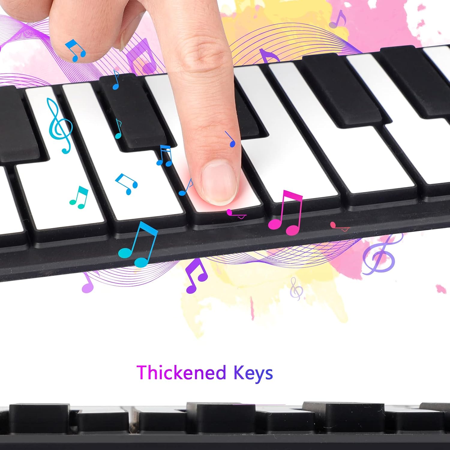 Roll Up Piano Keyboard with 49 Keys and Built-In Speakers
