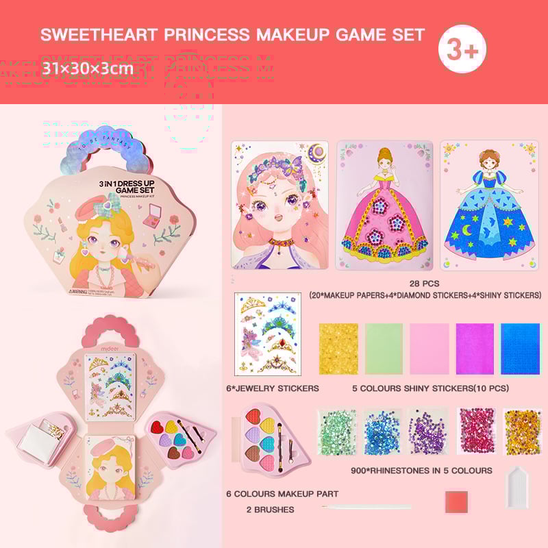 Fantasy 3-in-1 Princess Dress Up & Make Up Game Set