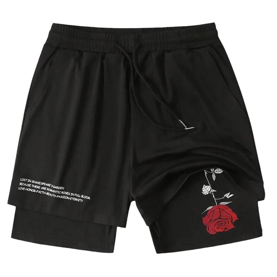 2 in 1 shorts Double layer fitness sports pants casual shorts