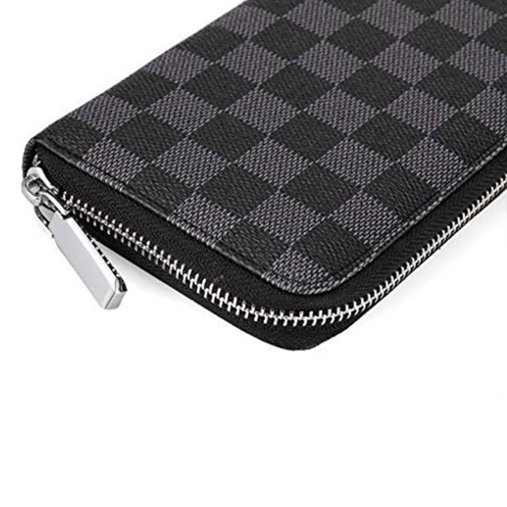 Checkered Zip Around Wallets for Women
