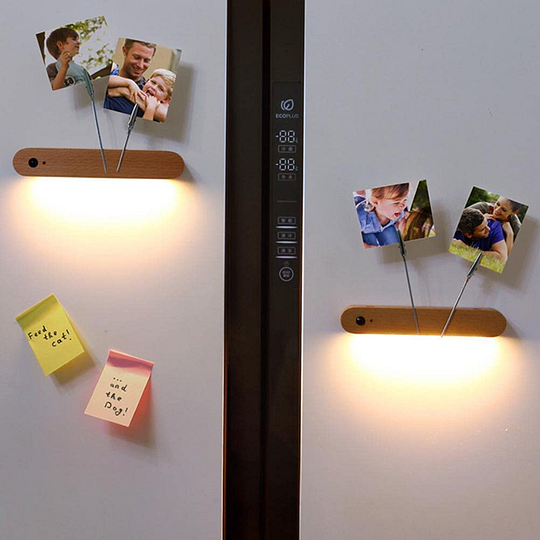 Wooden Rechargeable Induction Lamps - Magnetic Wall Key Holder Motion Sensor Wall Lamp