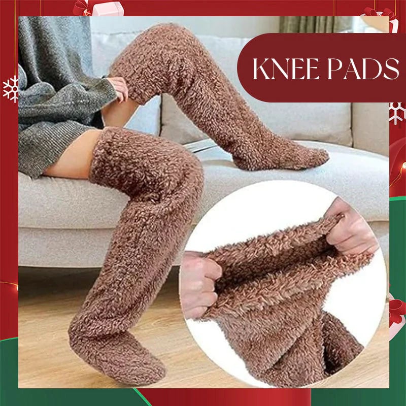 Velvety Fleece Knee Socks For Christmas