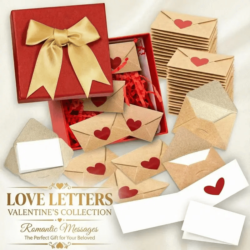 Love Letters Valentine's Collection | 60 Handwritten Notes & Envelopes | Timeless Romantic Gift