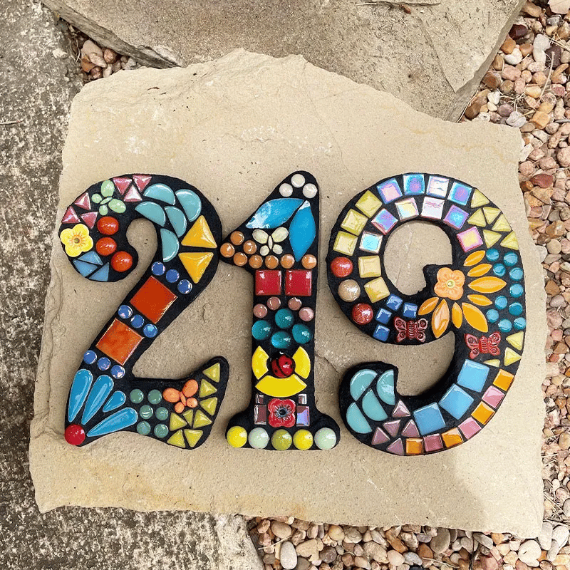 Custom mosaic house numbers