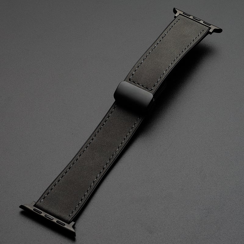 Crazy Horse Leather Silicone Watch Strap For Apple watch