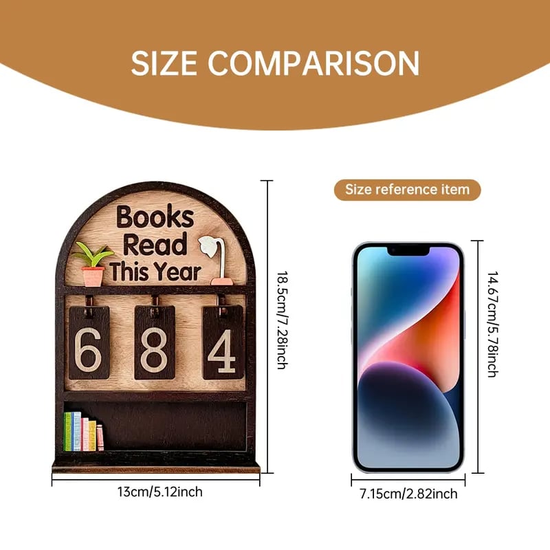 Wooden Annual Reading Count Display Piece
