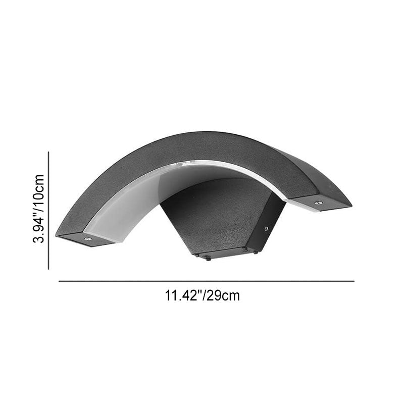 Modern Outdoor Waterproof Aluminum Acrylic Curved LED Wall Sconce Lamp
