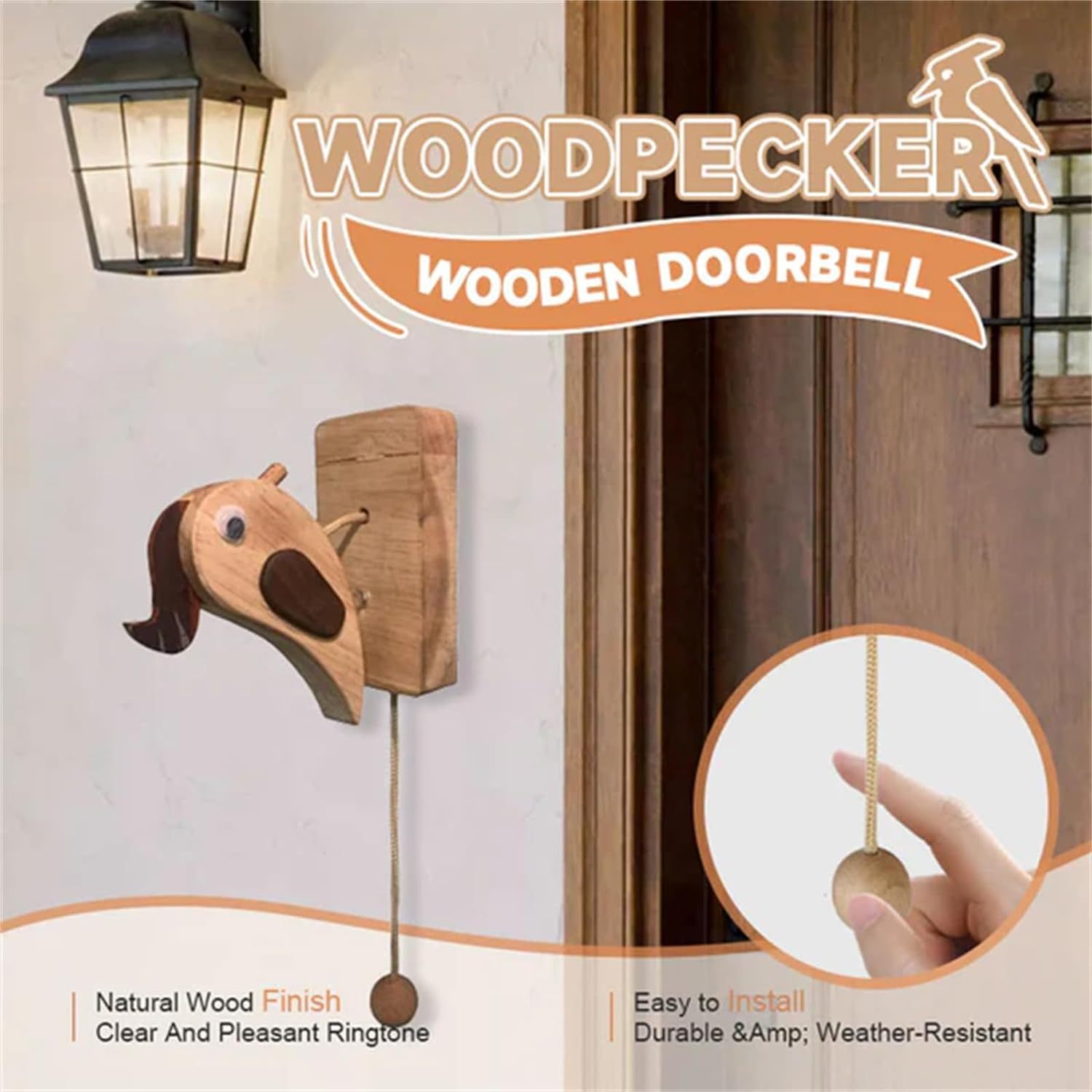 Doorbell in the shape of a woodpecker
