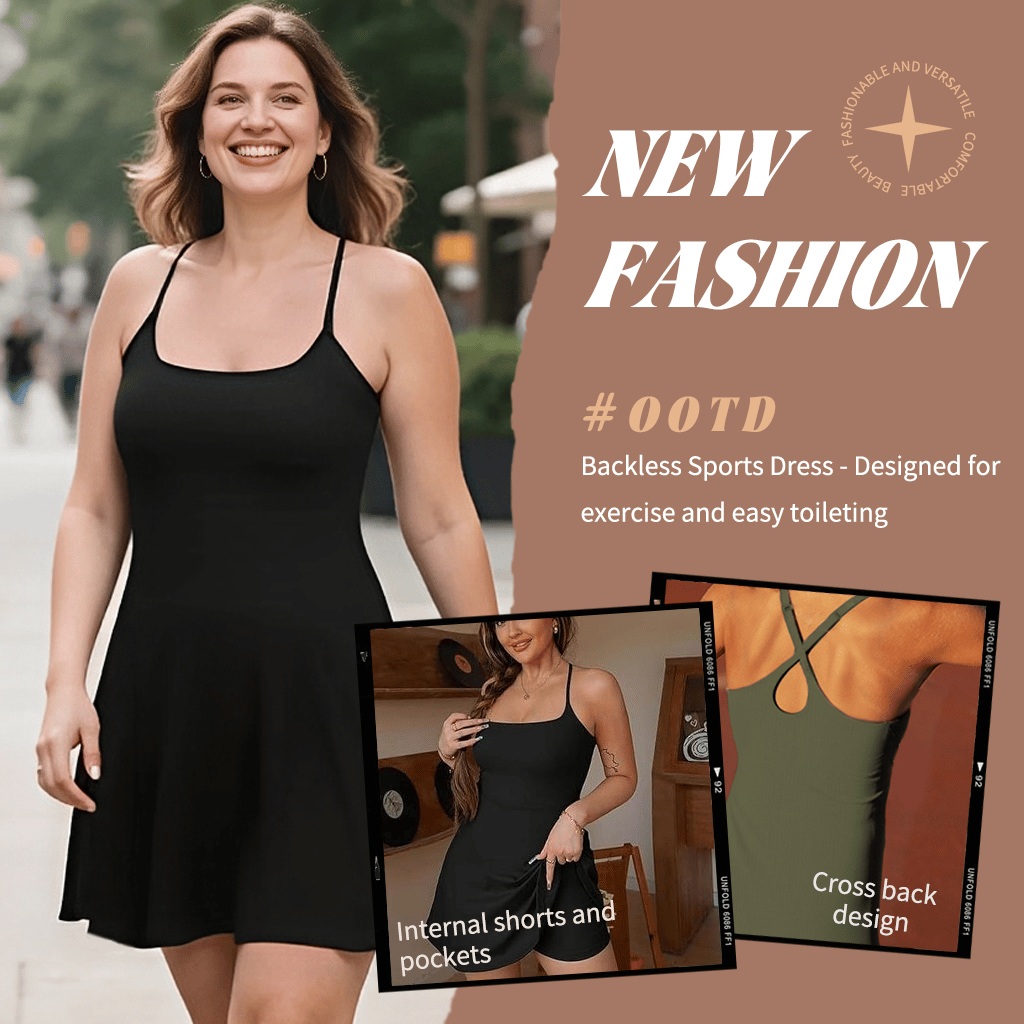 The Ultimate Tummy Control Backless Active Dress -Made for Movement & Easy Bathroom Breaks