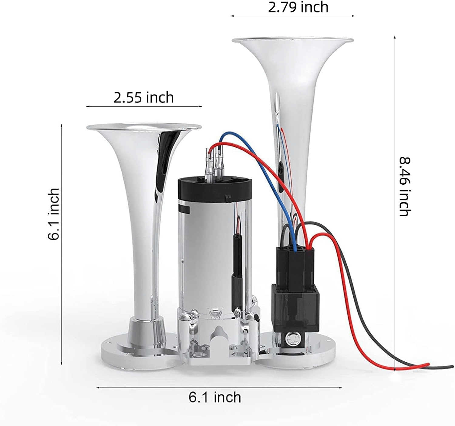 2026 Upgraded 12V Air Horn Dual Horn,for Vehicles Trucks Pickup Trains Lorrys SUVs Cars Boats Alarm for Home Security