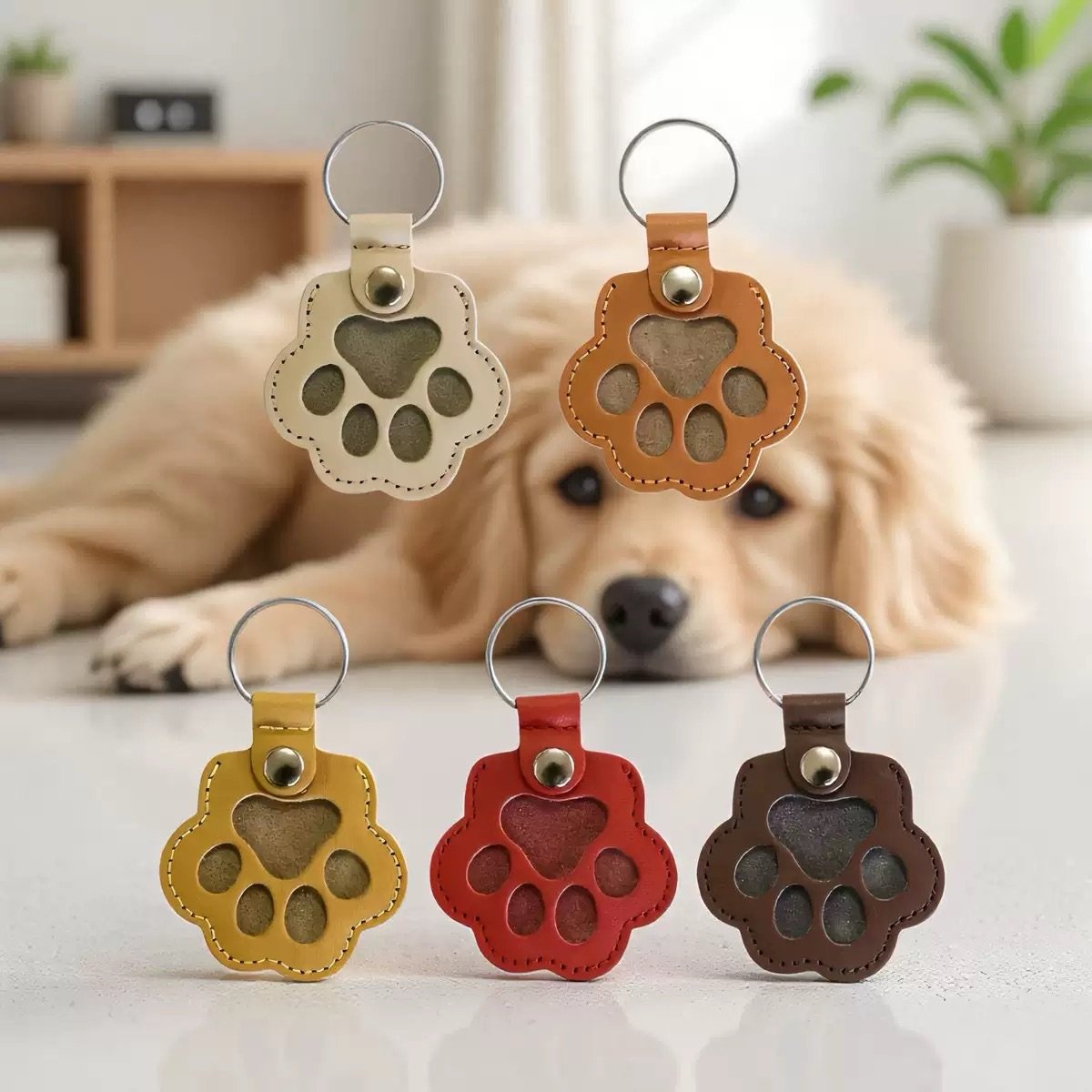💖Leather Pet Memorial Keychain  🐾 Keep Their Memory Close, Always