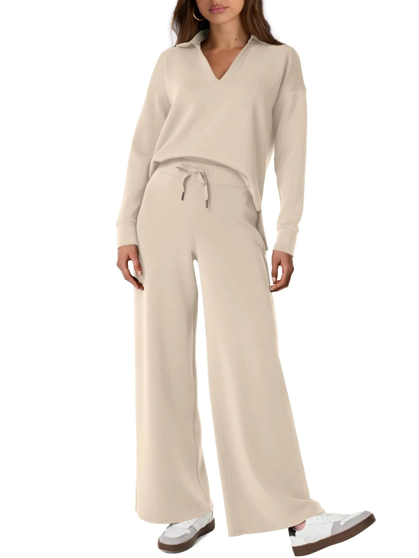 Women's 2 Piece Sets Outfits Casual Long Sleeve Sweatsuits Sets 