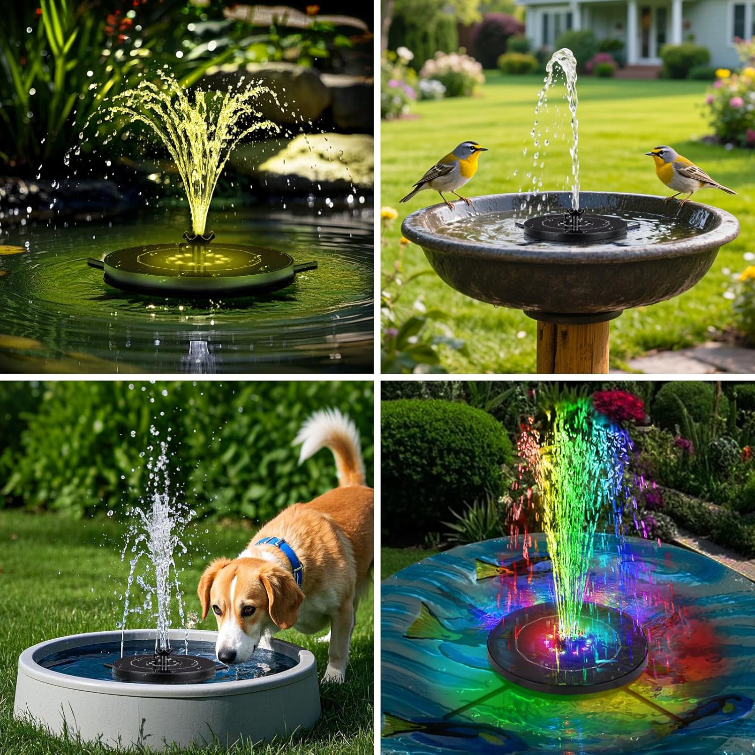 Solar Fountain Pump with 3 Spray Height Adjustments