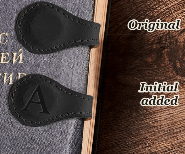 TimelessMark–Personalized Magnetic Leather Bookmark