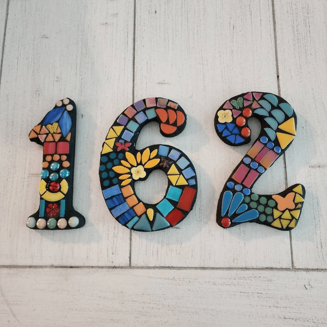 Custom mosaic house numbers