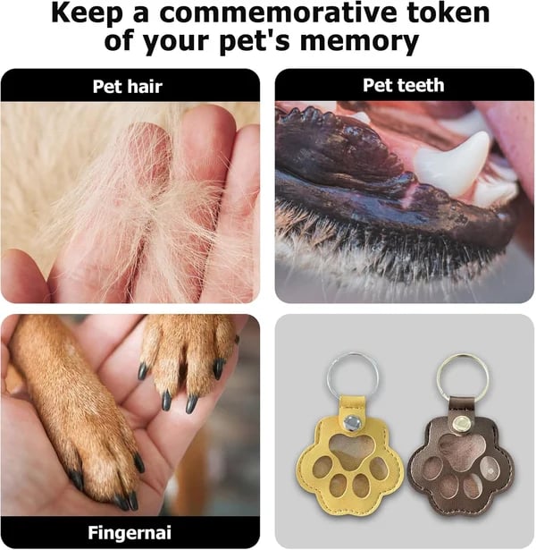 💖Leather Pet Memorial Keychain  🐾 Keep Their Memory Close, Always