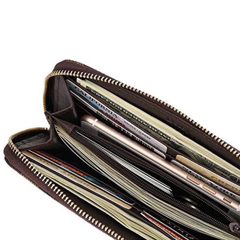 Checkered Zip Around Wallets for Women