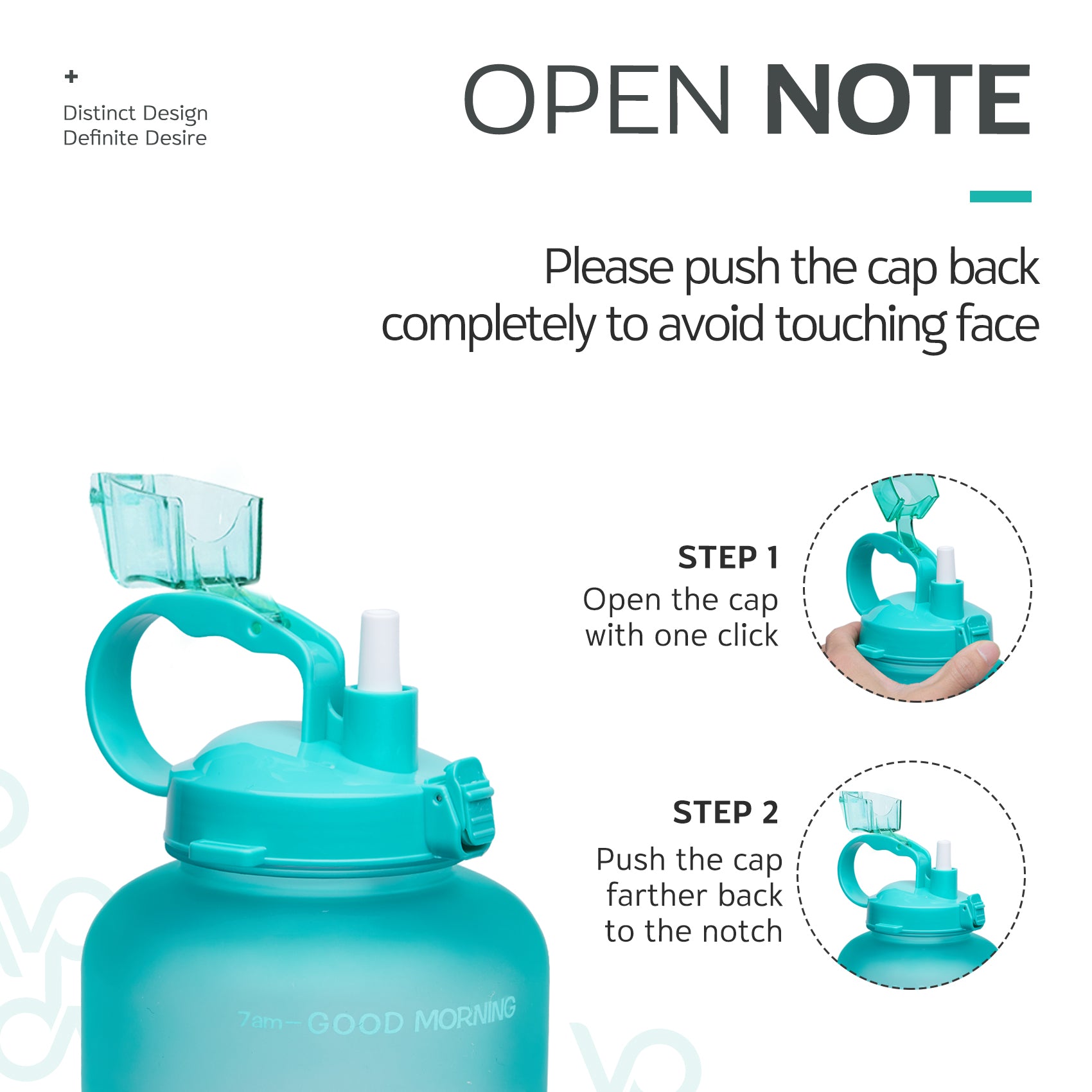 64oz Leak-Proof Water Bottle with Detachable Straw for Fitness