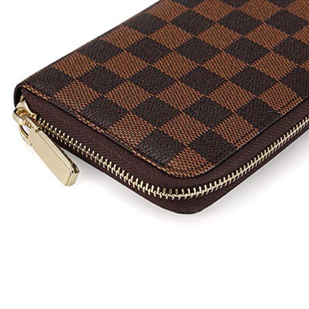 Checkered Zip Around Wallets for Women