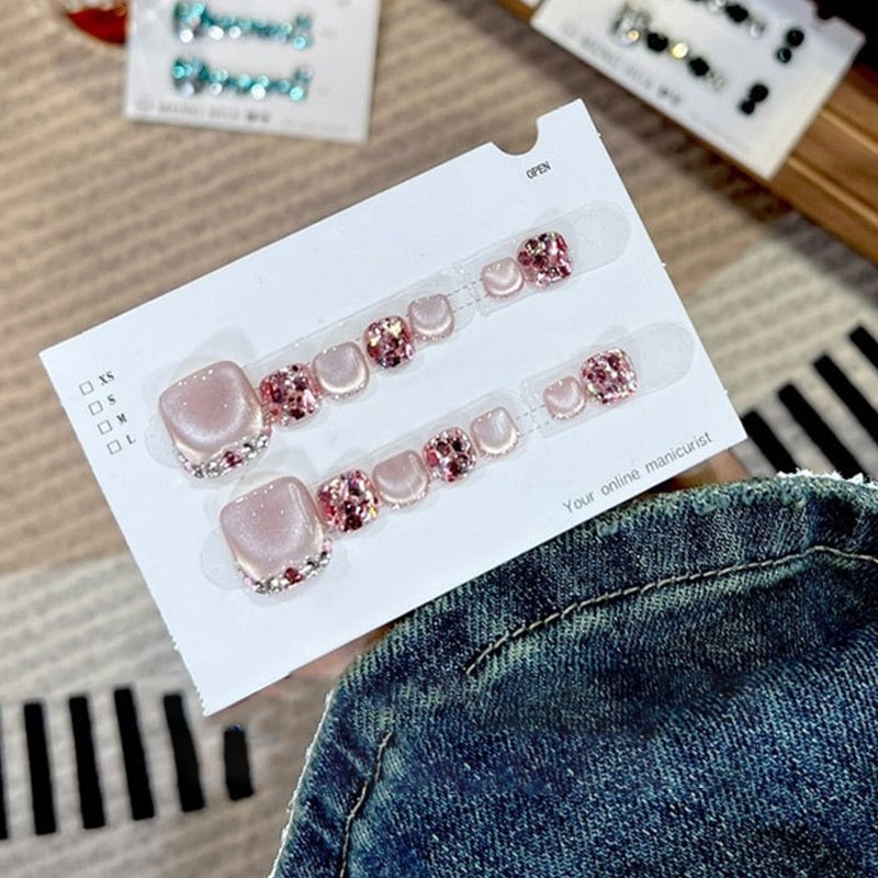 14 Sheets of Square Press on Toenails