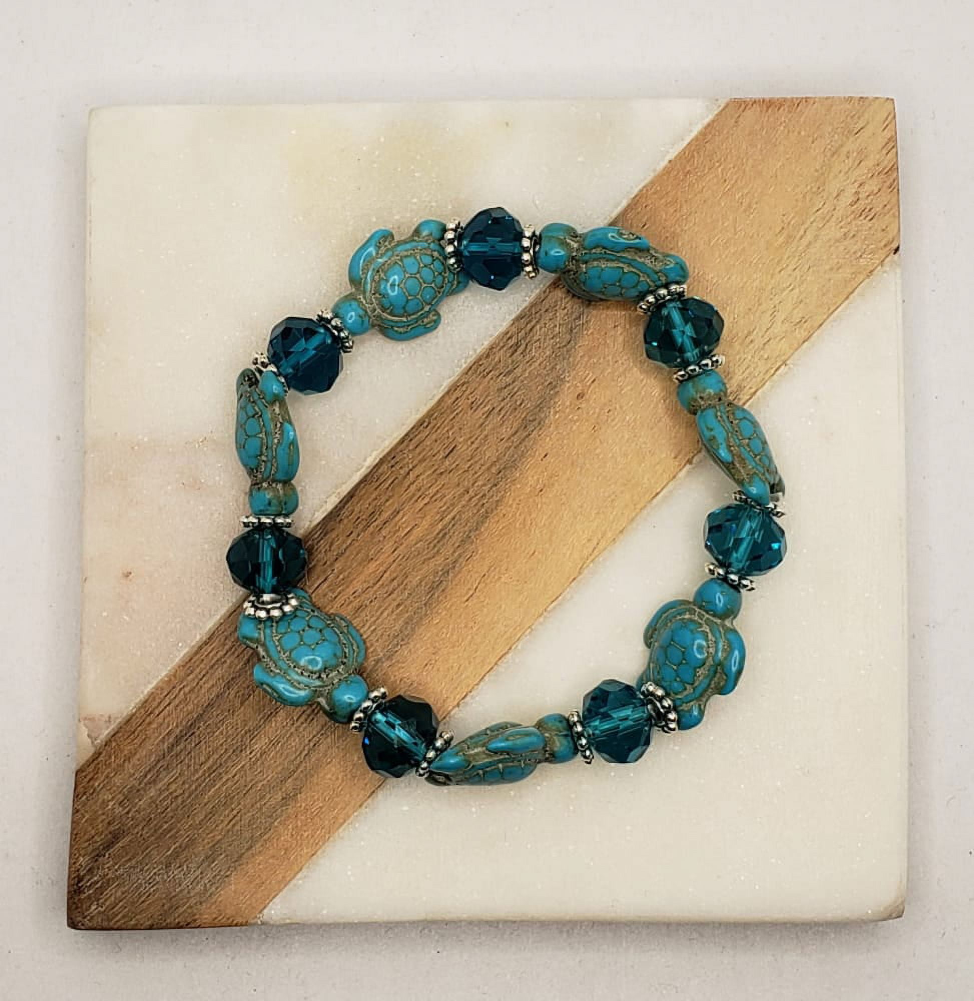 Natural Stone Sun Flower Adjustable Stretch Bracelet