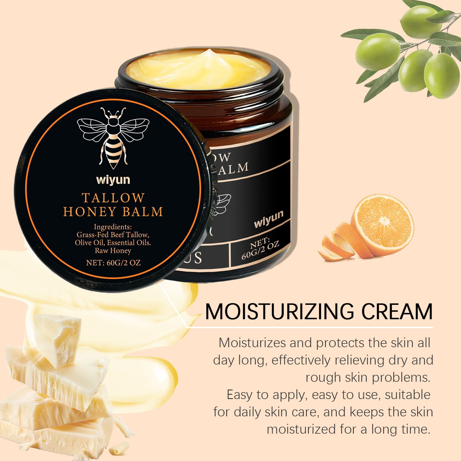 Organic Grass Fed Beef Tallow Balm