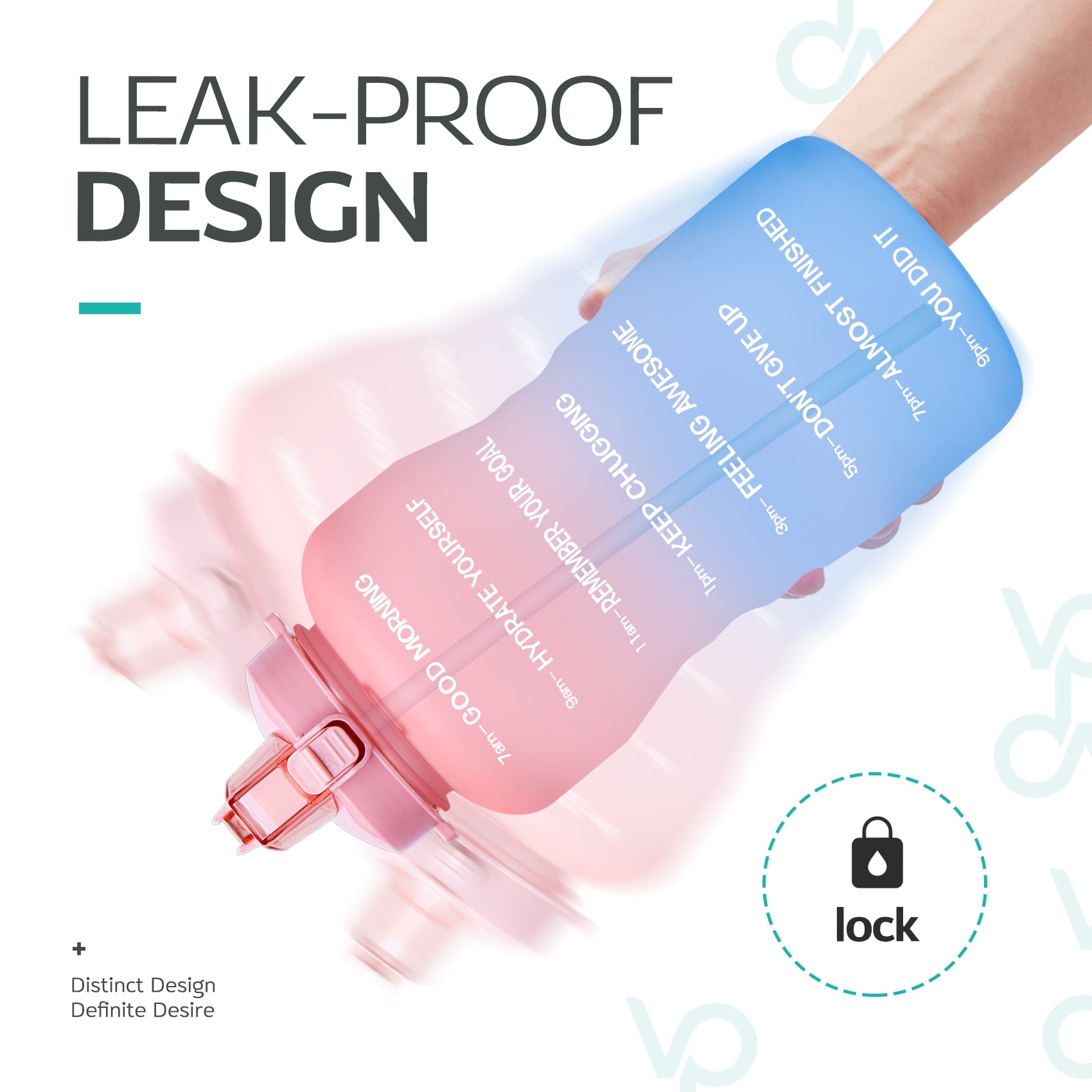 64oz Leak-Proof Water Bottle with Detachable Straw for Fitness