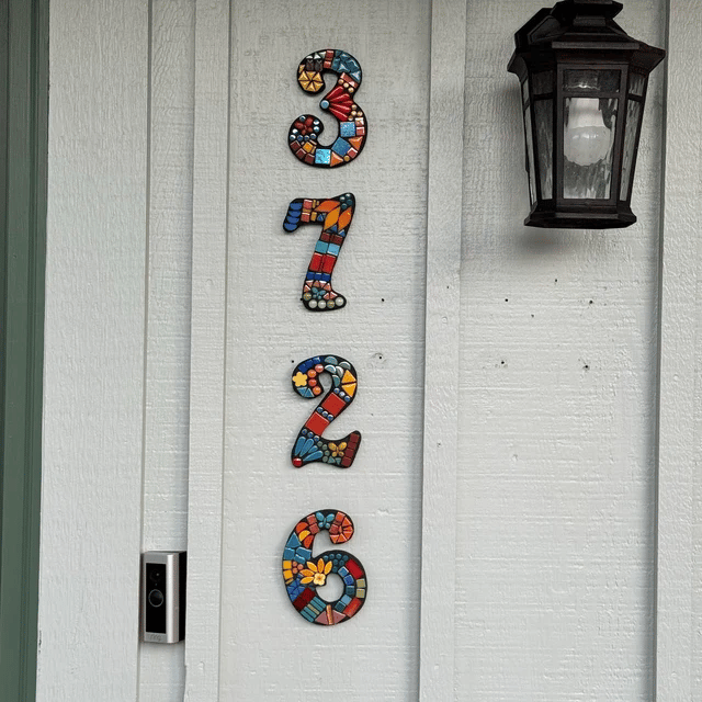 Custom mosaic house numbers