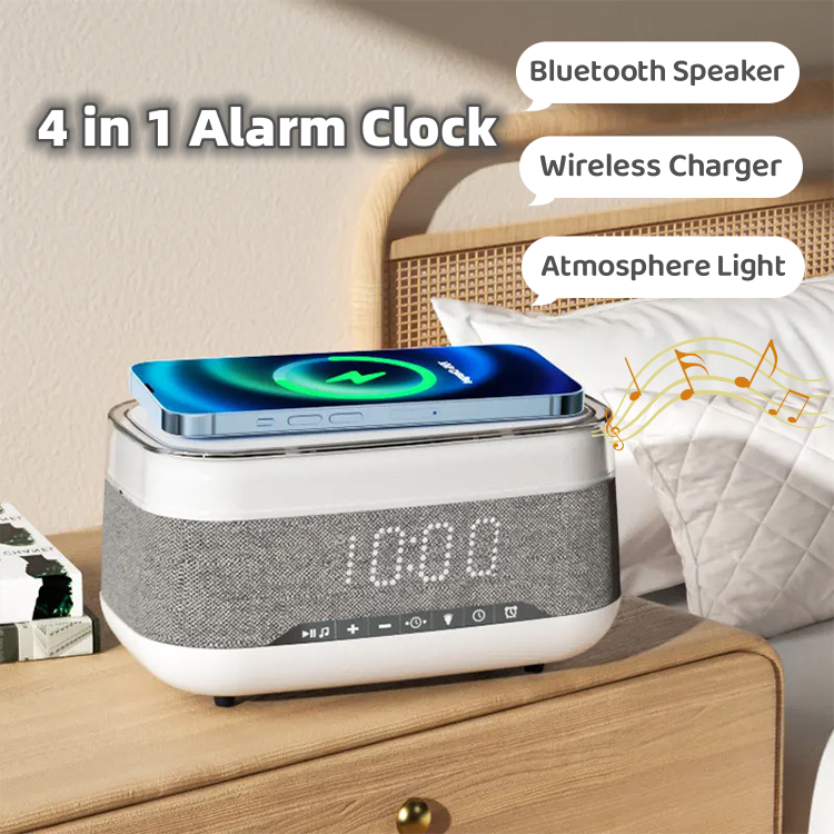 Intelligent Multifunctional Alarm Clock Power Bank Bluetooth Speaker