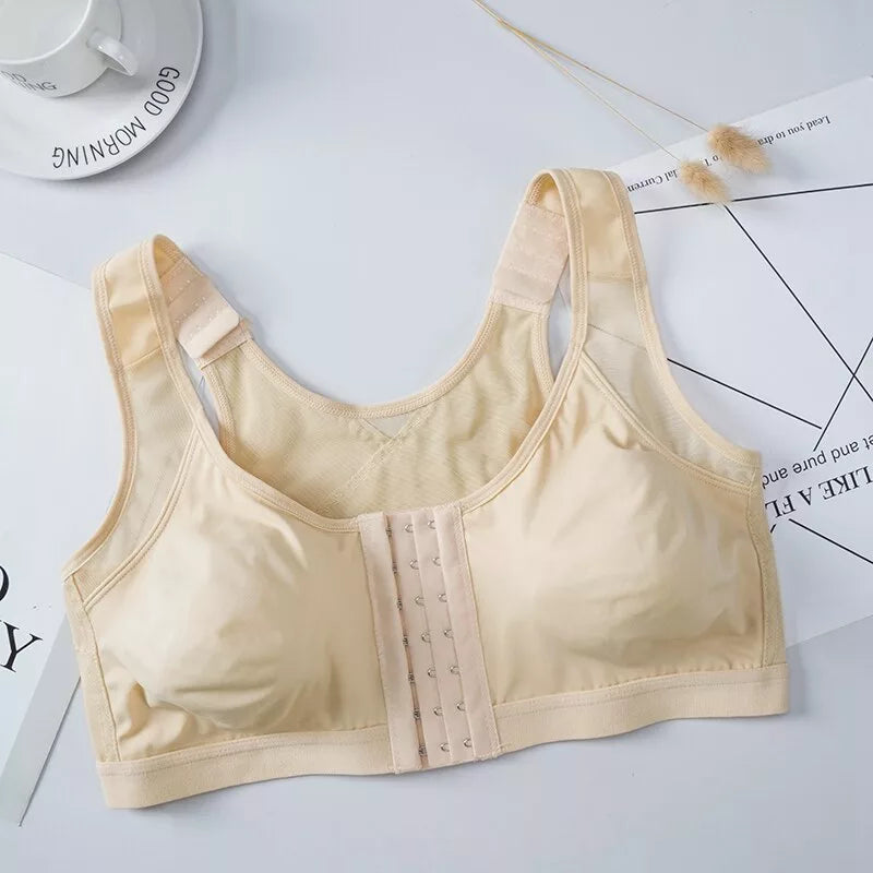 Front Closure Posture Wireless Back Support Full Coverage Bra